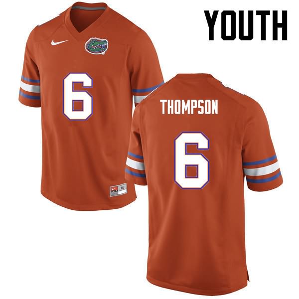 Youth NCAA Florida Gators Deonte Thompson #6 Stitched Authentic Nike Orange College Football Jersey FFU0865IV